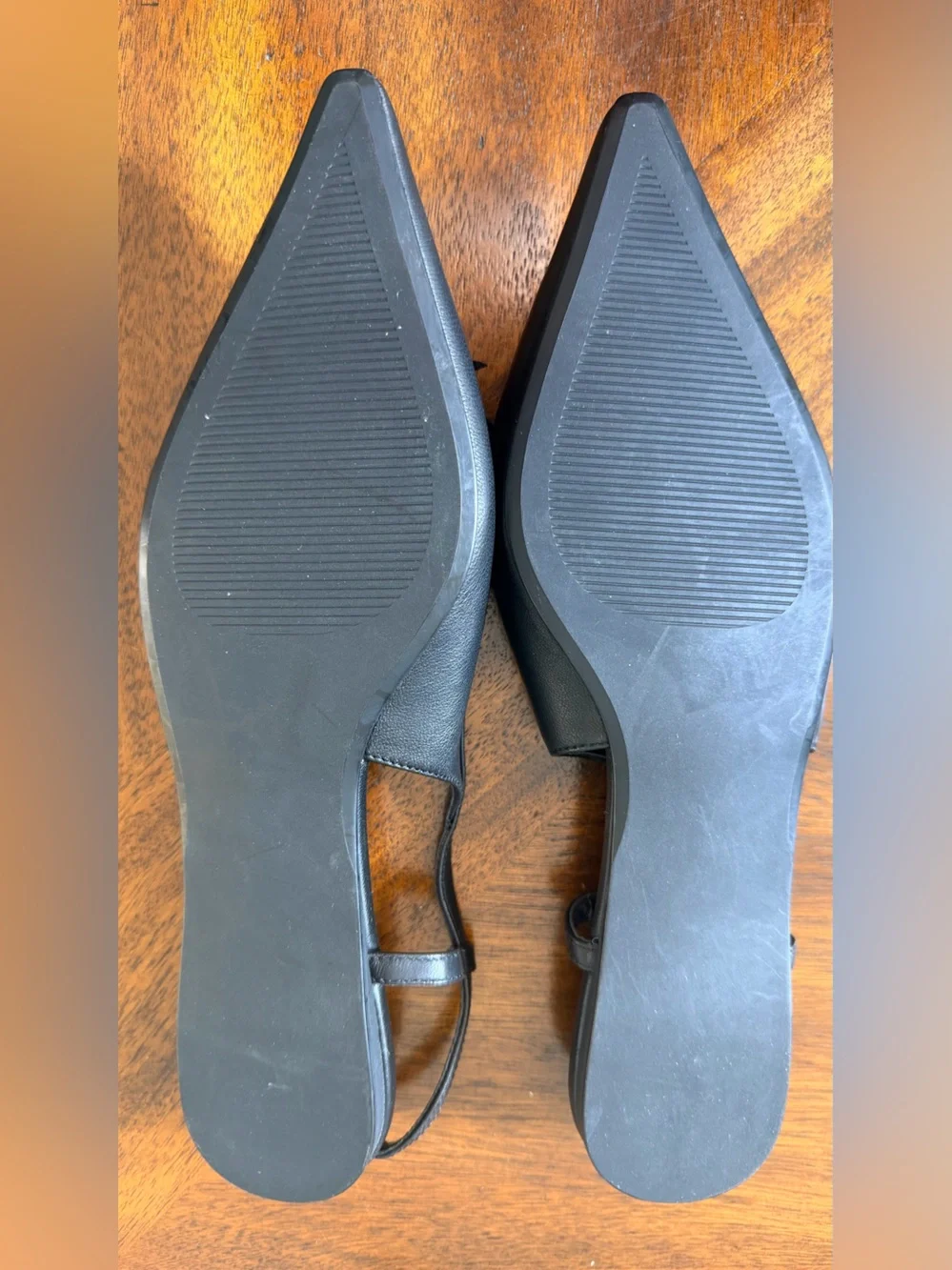 NWOT. Steve Madden Reyanne Black Leather Slingback Flats – 9.5M
